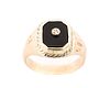 Vintage Onyx & Diamond Class Ring, Griffin H.S.