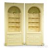 Pair of Wallace Nutting Painted Barrel-back Shell-top Cupboards
