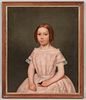 American School, 19th Century       Portrait of a Girl with a Butterfly.