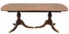 Mahogany Double Pedestal Banded Inlay Dining Table