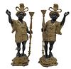 Pair of Bronze Blackamoor Candle Holders