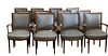 Set Of 12 Louis XVI Style Dining Chairs