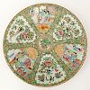 Antique Chinese Export Rose Medallion Porcelain Round Charger