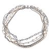 David Yurman Silver 14k Gold Pearl Multi Chain Necklace
