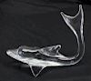 Signed Daum French Glass Dolphin Sculpture