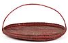 WYTHE CO., VALLEY OF VIRGINIA PAINTED RIB-TYPE WOVEN-SPLINT TRAY / HERB BASKET