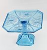 BLUE GLASS CAMPBELL JONES & CO CAKE STAND