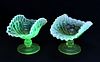 VASELINE GLASS CANDY DISHES (2)