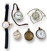 (6) Group of Gold & Silver Tone Pocket Watches