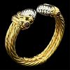 14K Gold Italian Hinged Bracelet w/ Amethyst