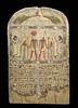 Translated Egyptian Polychrome Wood Stele for Hetepamun