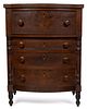 IMPORTANT SHENANDOAH VALLEY OF VIRGINIA LATE FEDERAL INLAID WALNUT CHILD'S CHEST OF DRAWERS