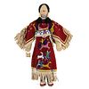 Plains styled Beaded Leather Doll c. 2000s, 17" x 12" x 2.5" 