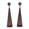 Pair of Patinated Sterling Silver Earrings, "Perforated Cones," Sandra Enterline