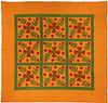 Applique quilt, ca. 1900, with red and green calic