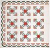 Pennsylvania applique quilt, ca. 1860, with red an