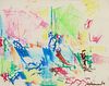 Hans Hofmann 1964 crayon Untitled Abstraction  