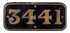 GWR Brass Cabside Numberplate 3441 ex BLACKBIRD 4-4-0
