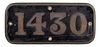 GWR Brass Cabside Numberplate 1430 ex 1400 Class 0-4-2T