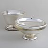 Two Mercury Glass Bowls and Two Compotes