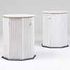 Pair of Contemporary White Painted Octagonal End Tables