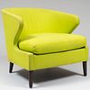 The Bright Group Stained Wood Upholstered 'Lorae' Lounge Chair
