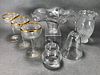 LOT OF GLASS DECORATIVE AND SERVING ITEMS