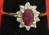 Fabulous Solid Gold, Ladies, 1ct Diamond & Ruby Ring
