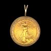 14K Gold 1910 $20 Gold Coin Pendant