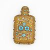 18th Century 18K Tri-Gold Jeweled Scent bottle