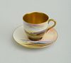 ROYAL WORCESTER HAND-PAINTED CUP AND SAUCER