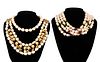 THREE DEANNA HAMRO FAUX PEARL & GOLD NECKLACES