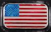 ONE OZ .999 ENAMELED AMERICAN FLAG SILVER BAR
