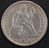 1874 SEATED LIBERTY WITH ARROWS DIME AU