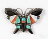 Zuni, Indian inlaid butterfly brooch