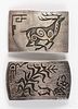 Two silver Lawrence Saufkie, Hopi Indian buckles