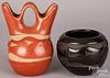 Two Mida Tafoya, Santa Clara Indian pottery