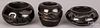 Three Santa Clara, Pueblo Indian blackware pots