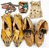 Native American Indian beaded moccasins, etc.