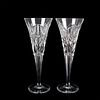 Pair of Waterford Crystal Champagne Glasses, Millenium