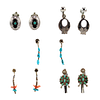 NO RESERVE Group of 5 Zuni, Navajo, and Hopi Earrings/Pins c. 1960-70s (J16028-002)