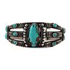 Attributed to Hosteen or Billy Goodluck - Navajo - Garden of the Gods The Indian - Turquoise and Ingot Bracelet c. 1924-1929, size 6.5 (J90256C-1023-0