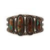 Navajo - Turquoise and Silver Bracelet with Four Oblong Stones c. 1940s, size 7 (J90256C-1023-014)