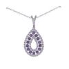 Kallati 9k Gold Pink Sapphire Diamond Pendant Necklace