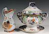 ENGLISH IRONSTONE COVERED TUREEN, UNDERPLATE & PITCHER