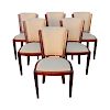 French Art Deco Period Set Of Six Dining Chairs