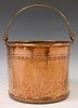ENGLISH RIVETED COPPER KINDLING BUCKET, 19TH C.