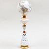 French Opaline Enameled Lamp with Globe Shade