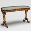 Fine William IV Yewwood and Parcel-Gilt Kidney-Shape Writing Table 
