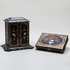 Mother-of-Pearl Inlaid Floral Workbox and Table Cabinet